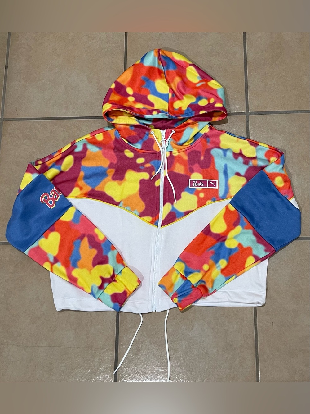 Puma x Barbie Multicolor Cropped Hooded Zip Jacket